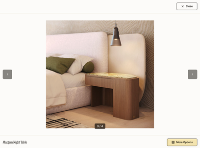 Product gallery view of a bedside table inside a designer's project